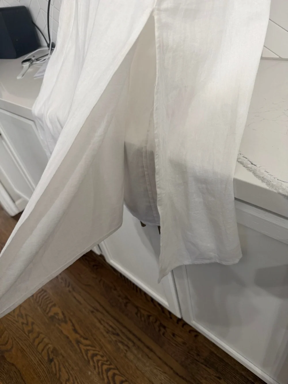 DKNY White Linen Sleeveless Midi Dress Large - Picture 4 of 5